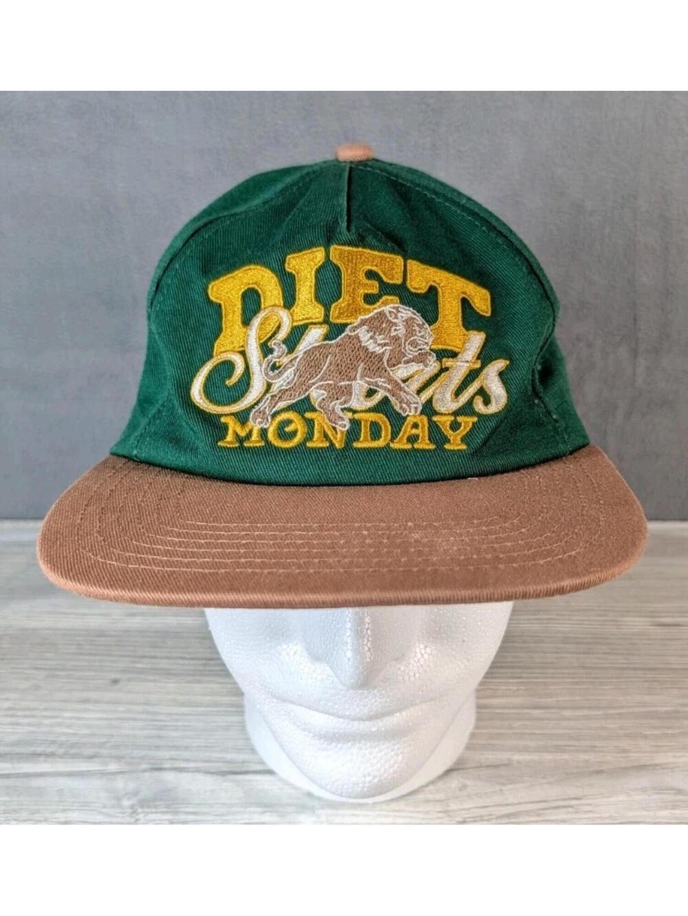 Diet Starts Monday Mens Snapback Hat Green Brown Streetwear Dad Hat Skate Design